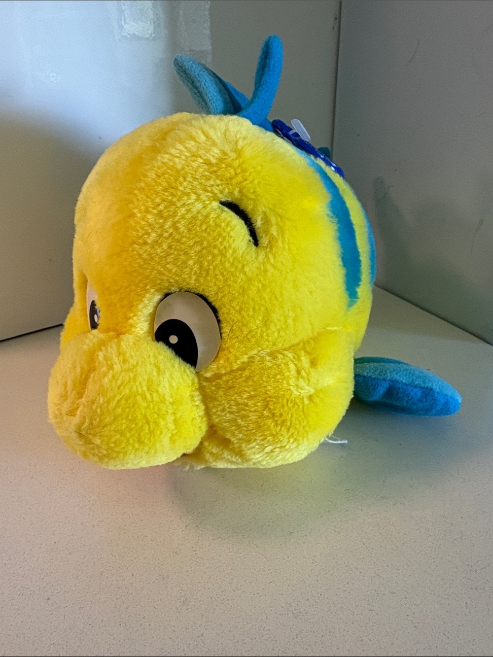 Vintage Disney Flounder plush toy from The Little Mermaid Movie with Tags